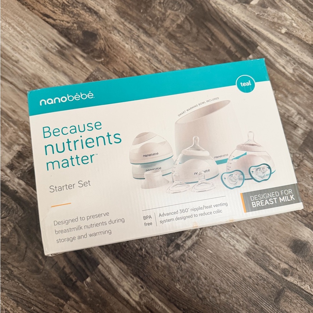 nanobébé Teal Starter Set - Baby Bottle & Accessories